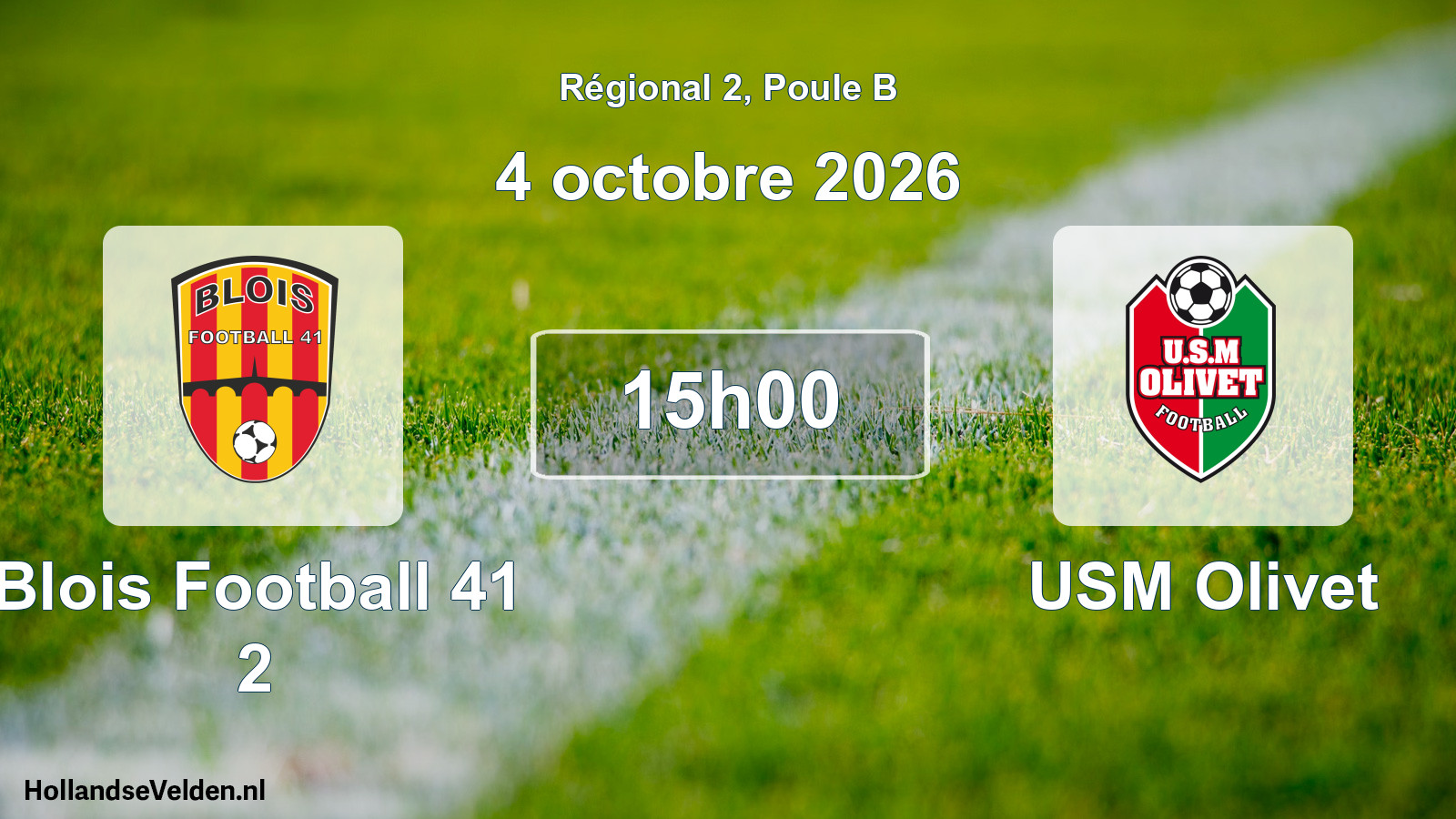 Match programmé: Blois Football 41 2 - USM Olivet (4 octobre 2026)