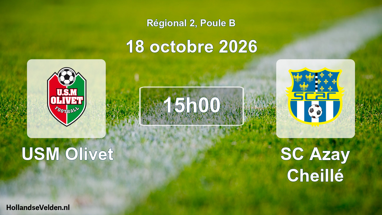 Match programmé: USM Olivet - SC Azay Cheillé (18 octobre 2026)