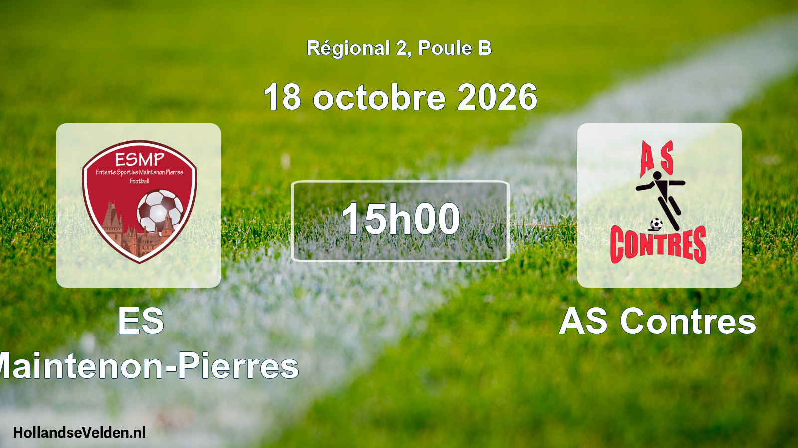 Match programmé: ES Maintenon-Pierres - AS Contres (18 octobre 2026)