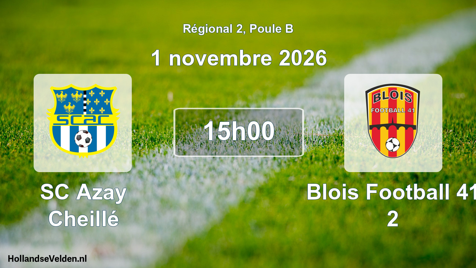 Match programmé: SC Azay Cheillé - Blois Football 41 2 (1 novembre 2026)