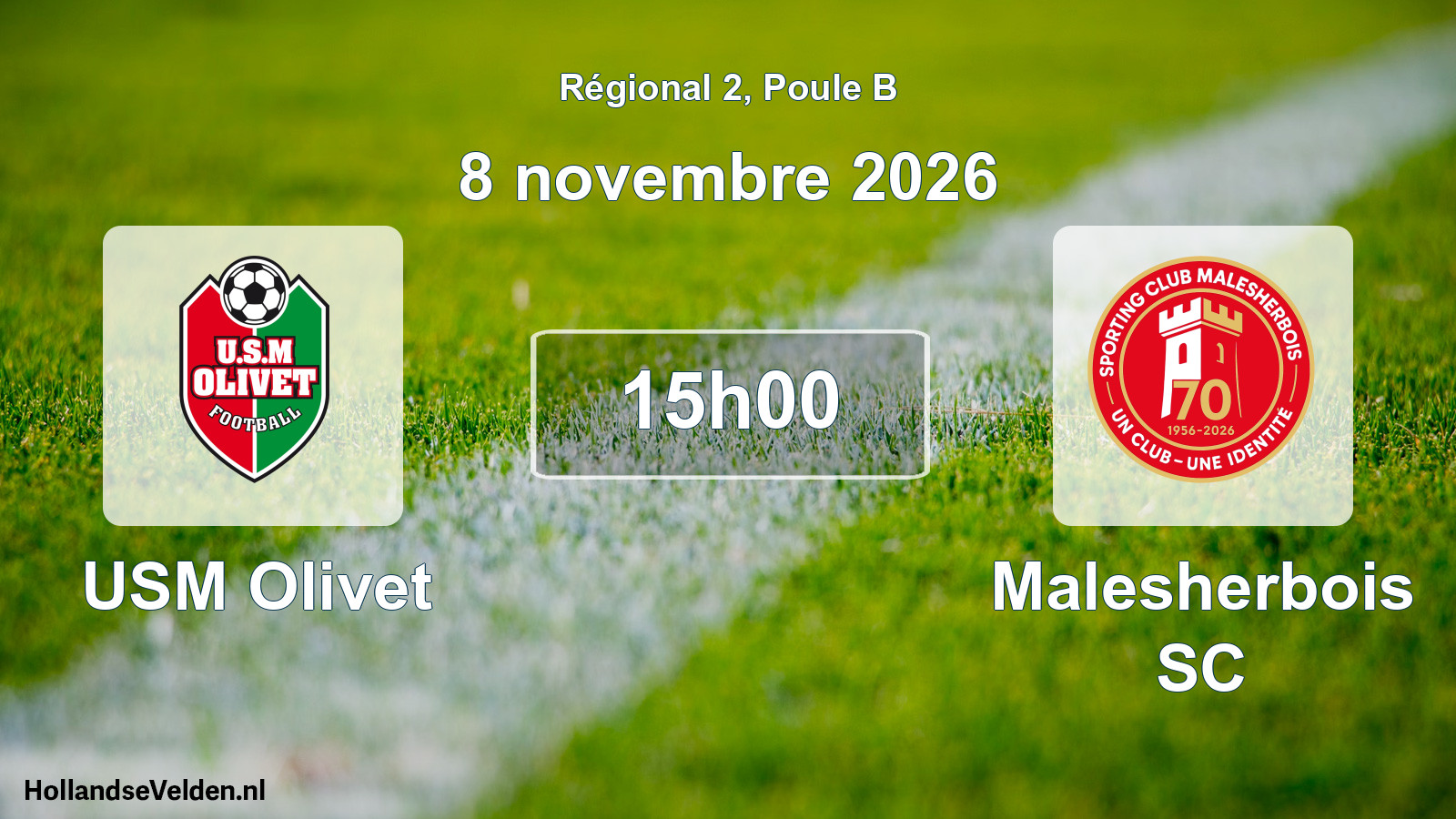 Match programmé: USM Olivet - Malesherbois SC (8 novembre 2026)