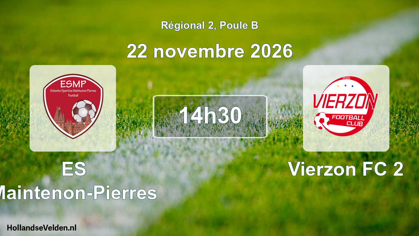 Match programmé: ES Maintenon-Pierres - Vierzon FC 2 (22 novembre 2026)