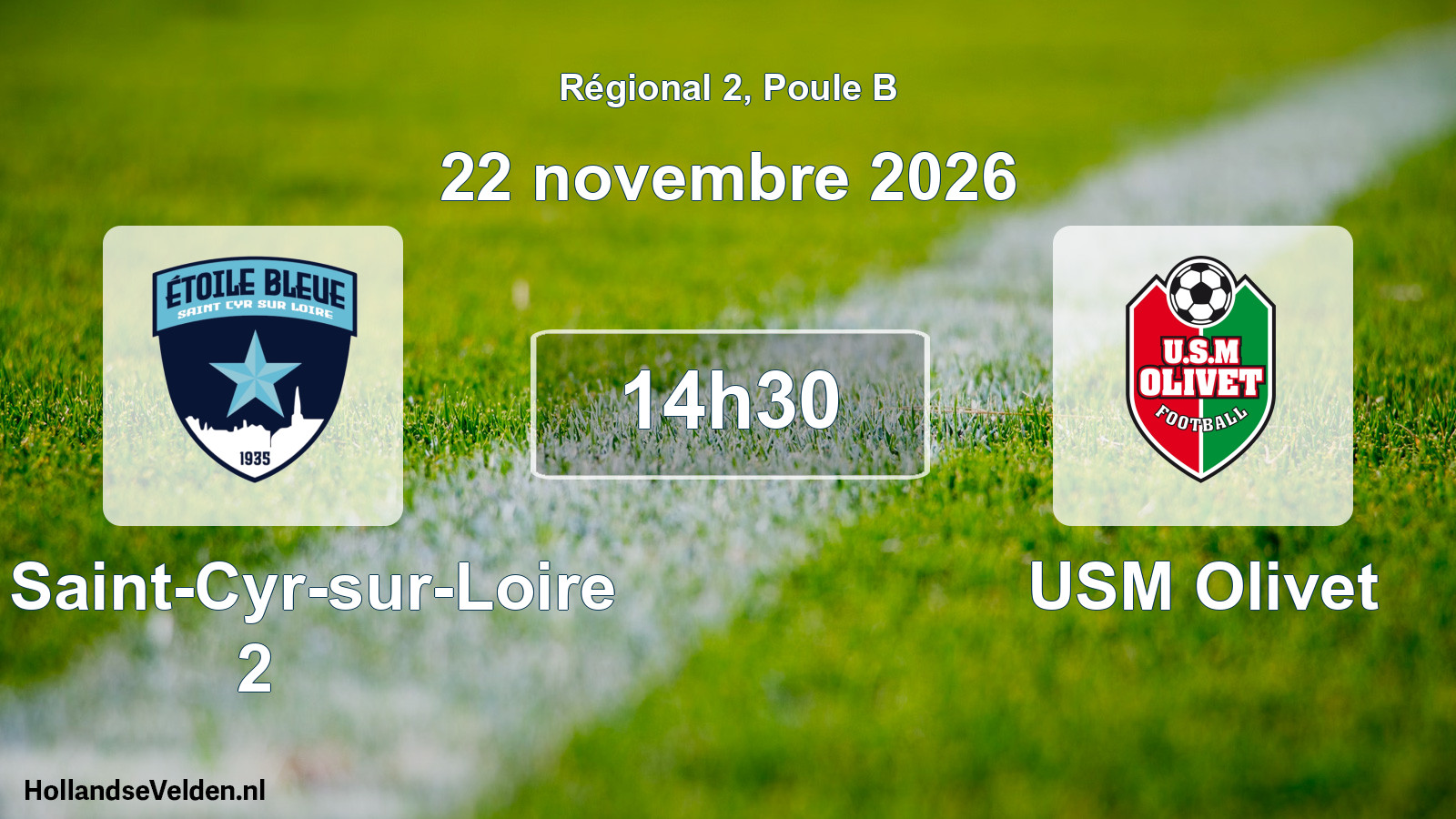 Match programmé: EB Saint-Cyr-sur-Loire 2 - USM Olivet (22 novembre 2026)