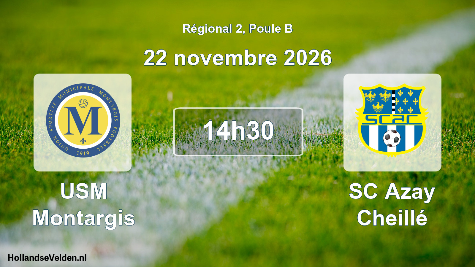 Match programmé: USM Montargis - SC Azay Cheillé (22 novembre 2026)