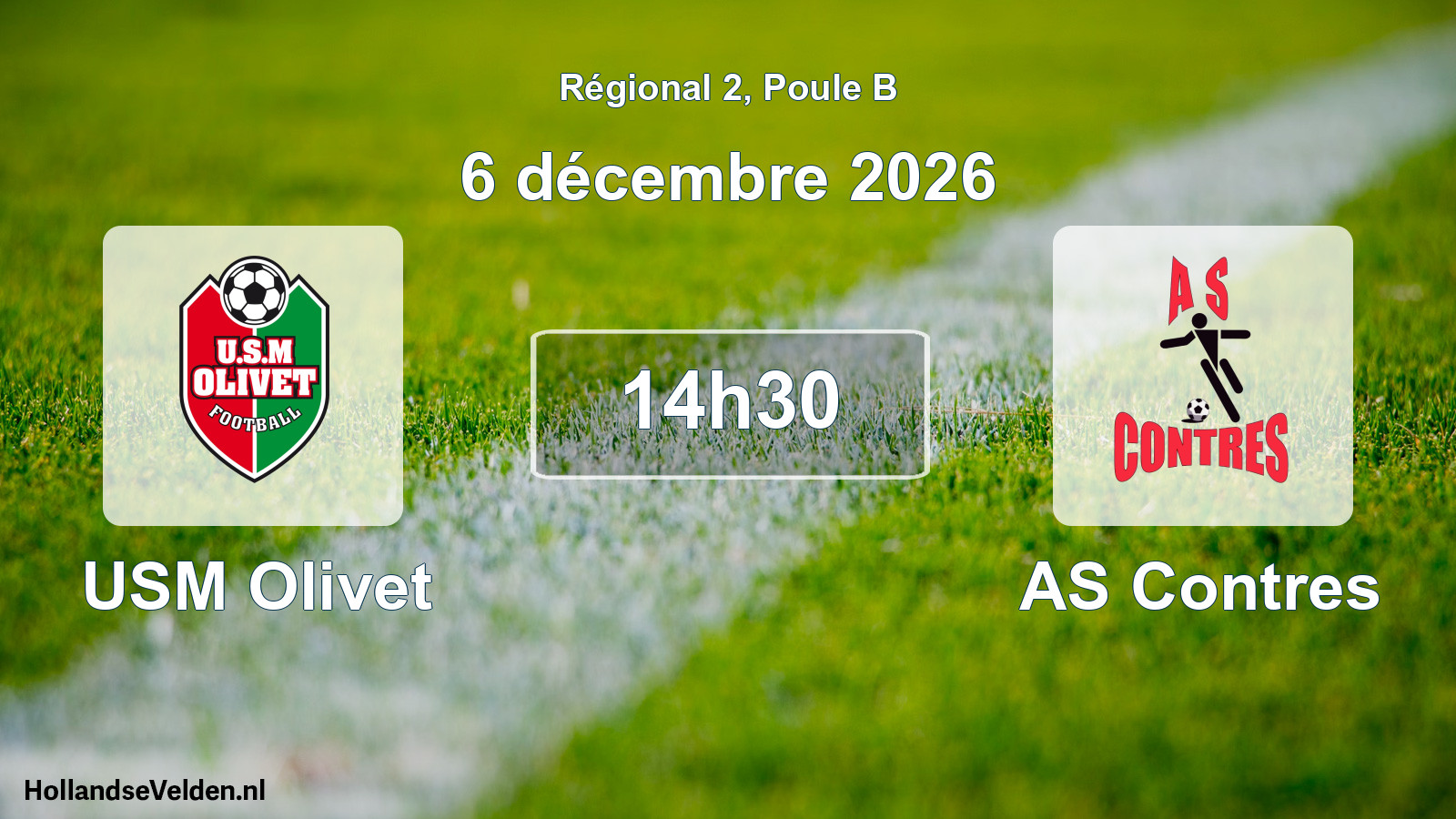 Match programmé: USM Olivet - AS Contres (6 décembre 2026)