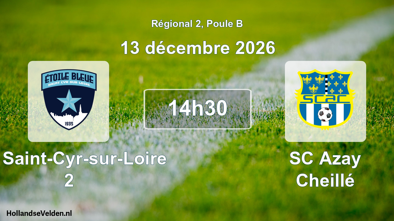 Match programmé: EB Saint-Cyr-sur-Loire 2 - SC Azay Cheillé (13 décembre 2026)