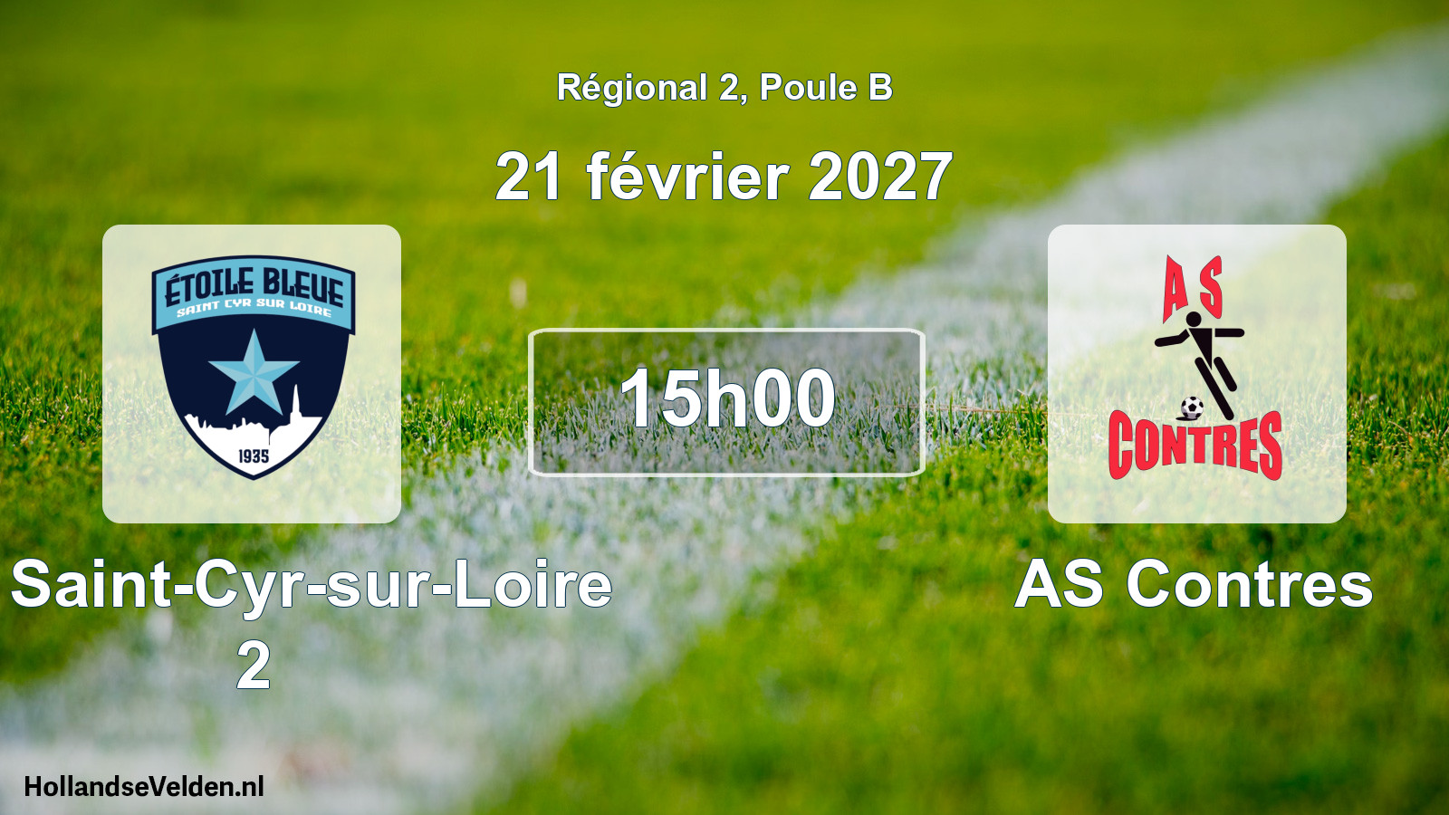 Match programmé: EB Saint-Cyr-sur-Loire 2 - AS Contres (21 février 2027)