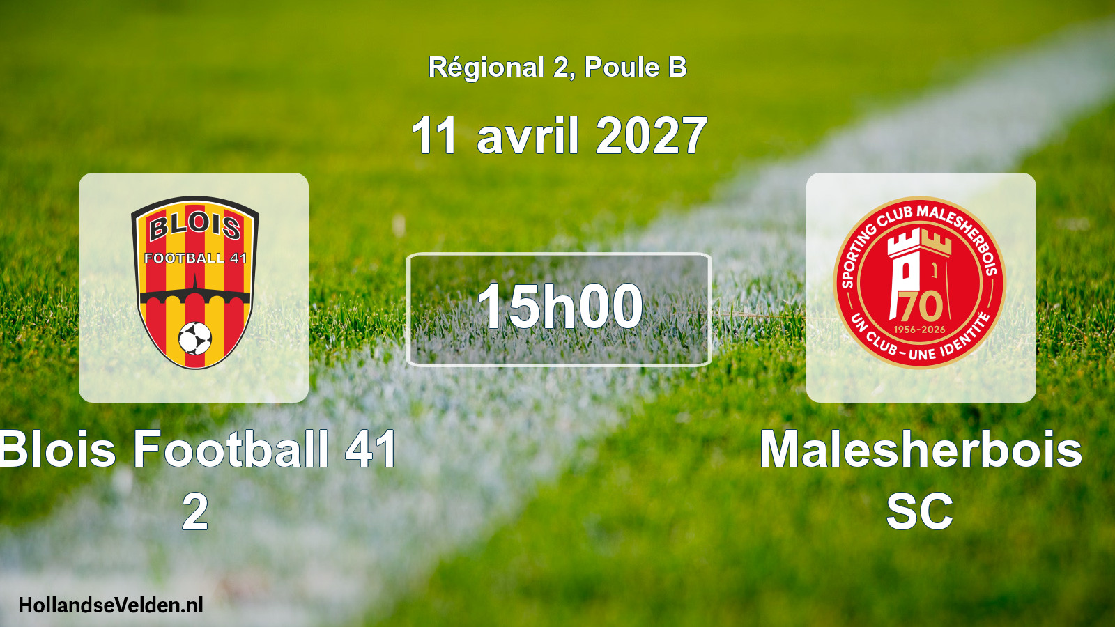 Match programmé: Blois Football 41 2 - Malesherbois SC (11 avril 2027)