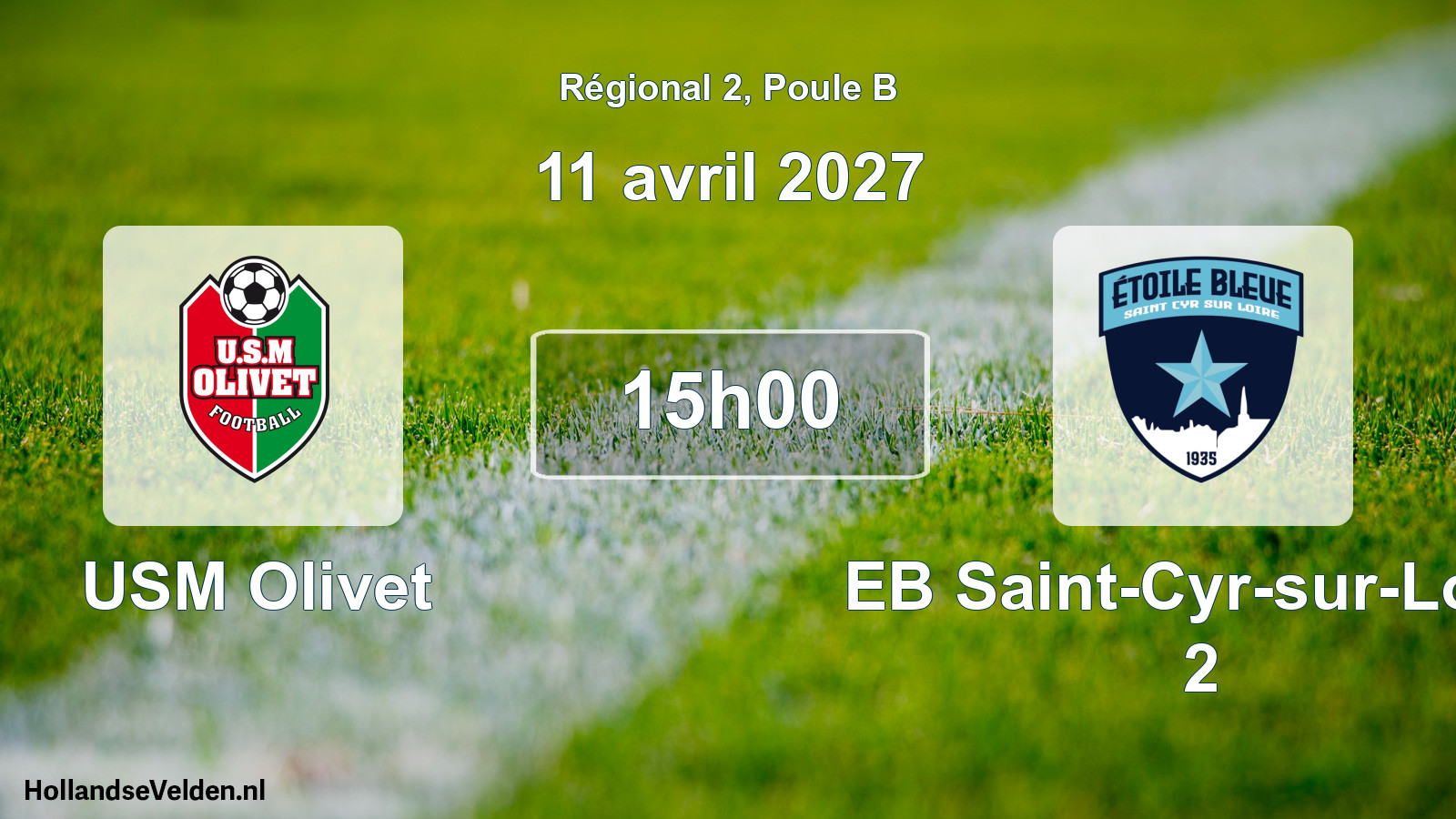 Match programmé: USM Olivet - EB Saint-Cyr-sur-Loire 2 (11 avril 2027)