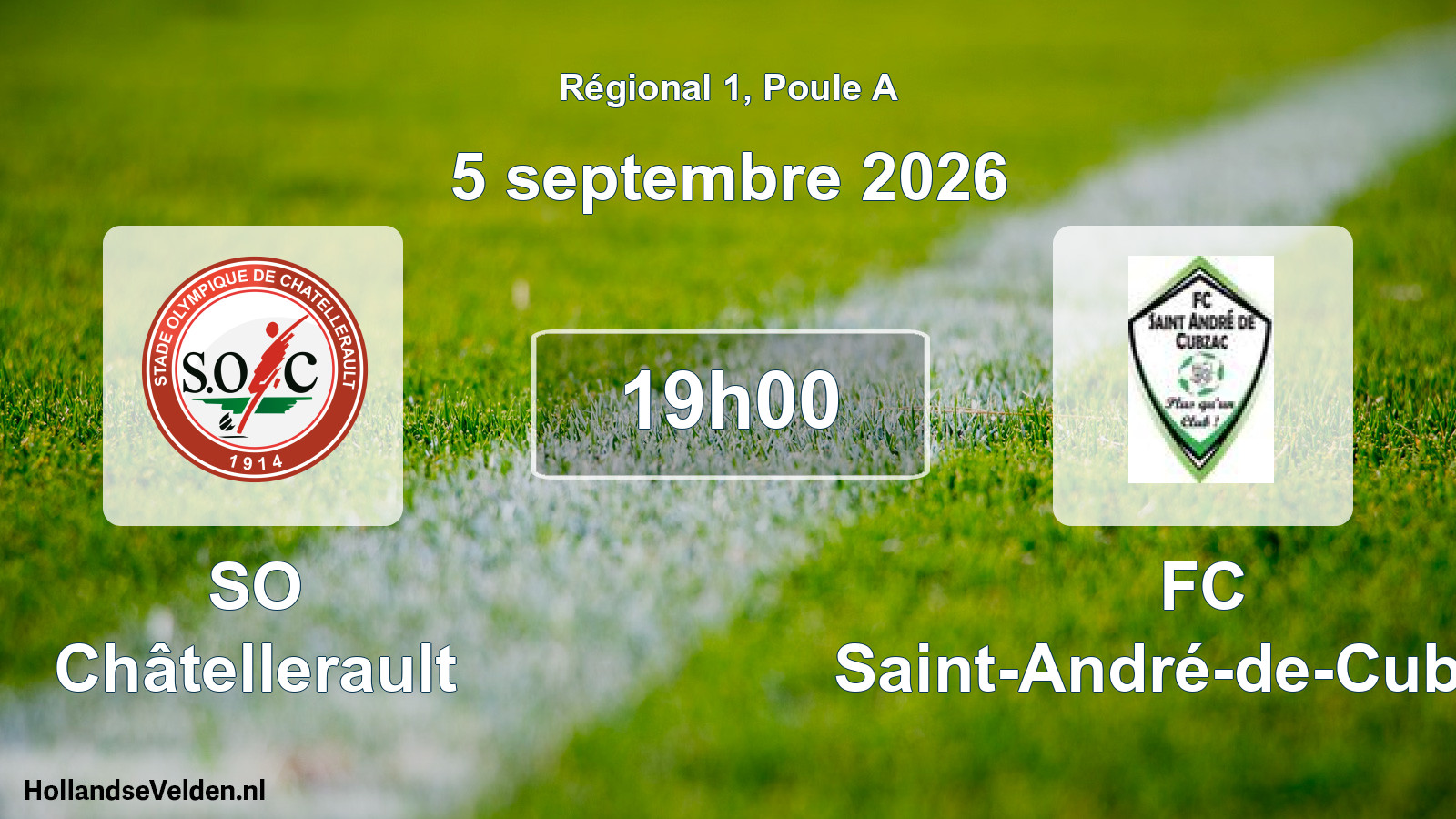 Match programmé: SO Châtellerault - FC Saint-André-de-Cubzac (5 septembre 2026)