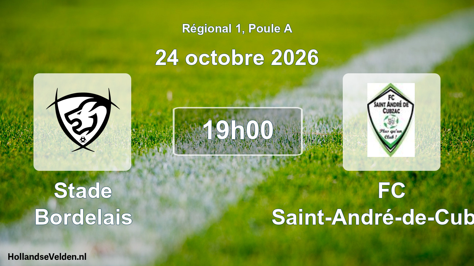 Scheduled Match: Stade Bordelais - FC Saint-André-de-Cubzac (24 October 2026)