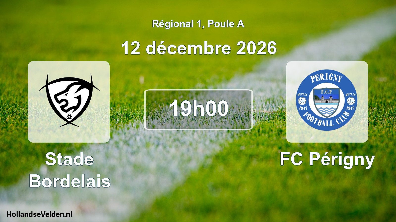 Match programmé: Stade Bordelais - FC Périgny (12 décembre 2026)