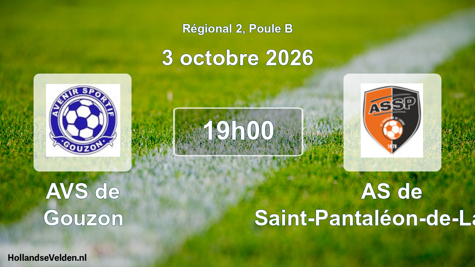 Match programmé: AVS de Gouzon - AS de Saint-Pantaléon-de-Larche (3 octobre 2026)