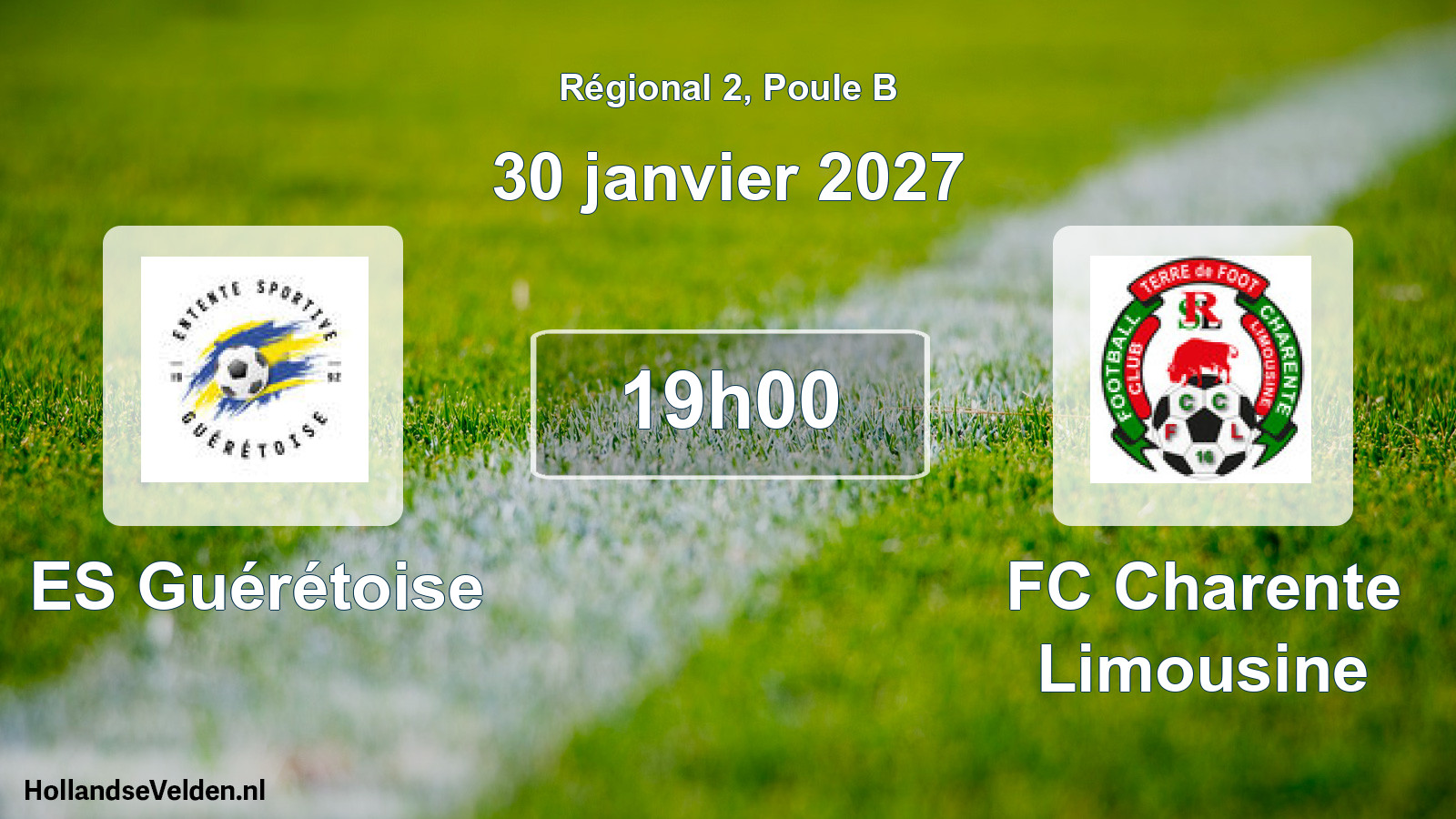 Match programmé: ES Guérétoise - FC Charente Limousine (30 janvier 2027)