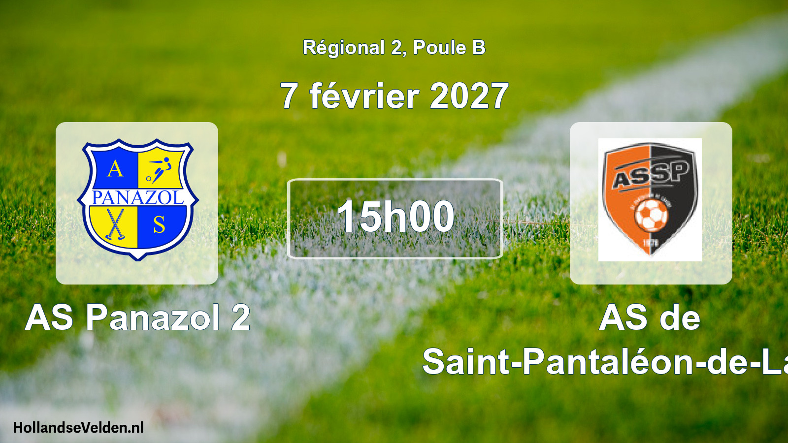 Scheduled Match: AS Panazol 2 - AS de Saint-Pantaléon-de-Larche (7 February 2027)