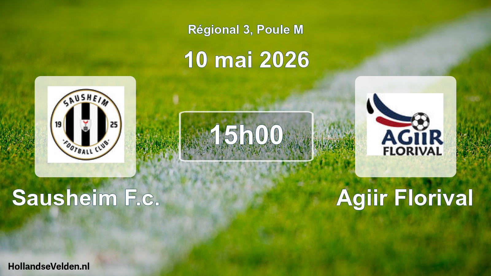 Geplande wedstrijd: Sausheim F.c. - Agiir Florival (10 mei 2026)