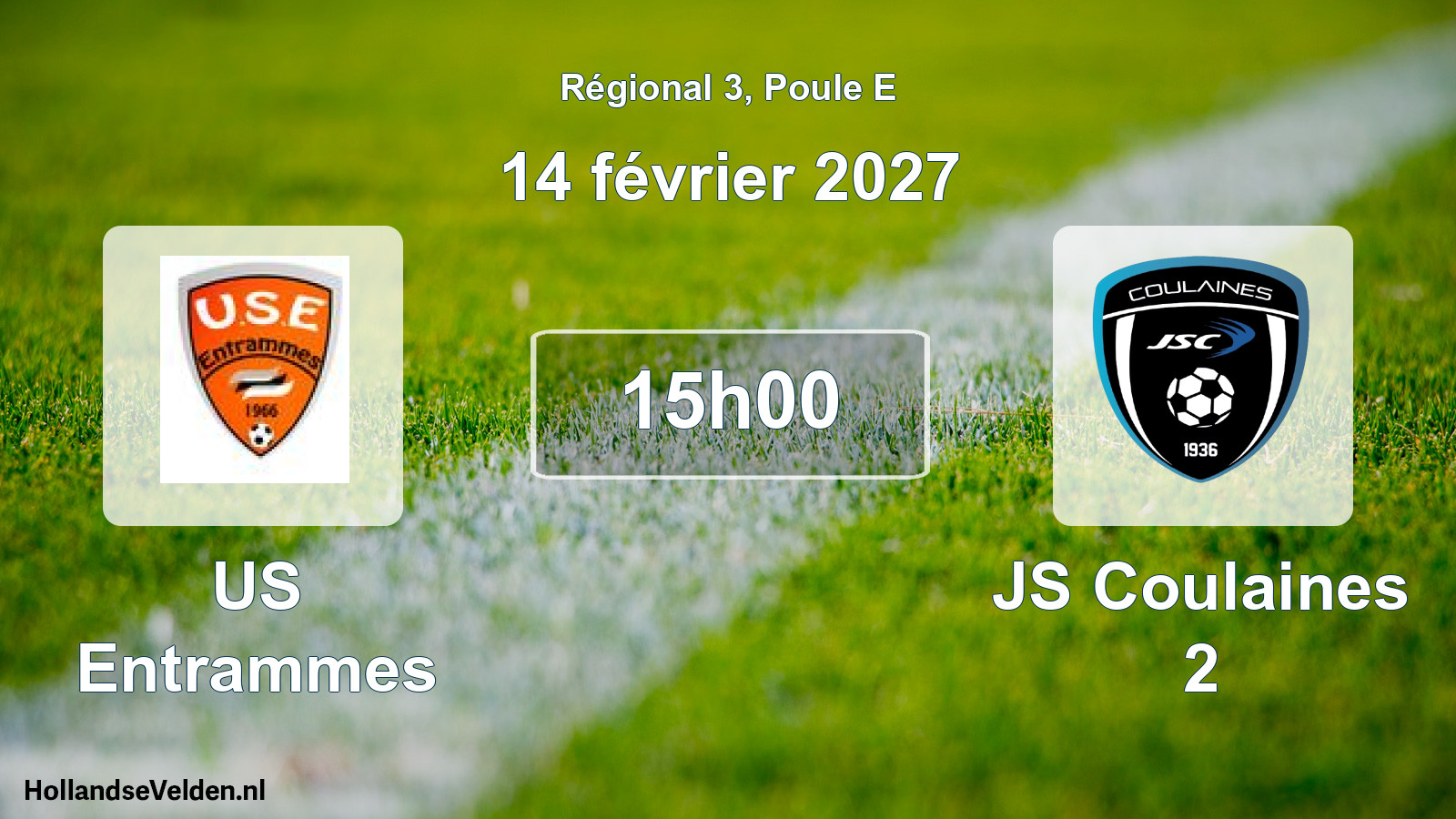 Match programmé: US Entrammes - JS Coulaines 2 (14 février 2027)