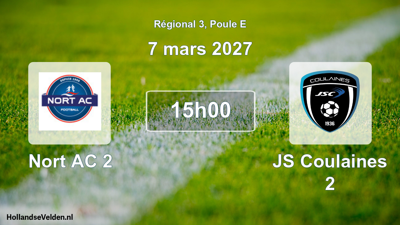 Match programmé: Nort AC 2 - JS Coulaines 2 (7 mars 2027)