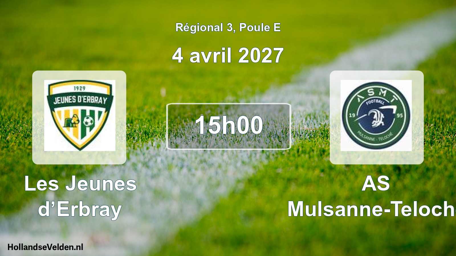 Match programmé: Les Jeunes d’Erbray - AS Mulsanne-Teloché (4 avril 2027)