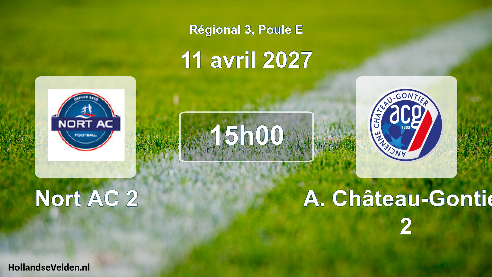 Match programmé: Nort AC 2 - A. Château-Gontier 2 (11 avril 2027)