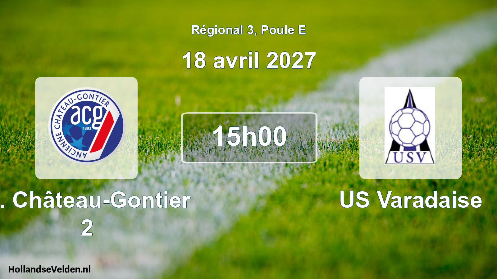 Match programmé: A. Château-Gontier 2 - US Varadaise (18 avril 2027)