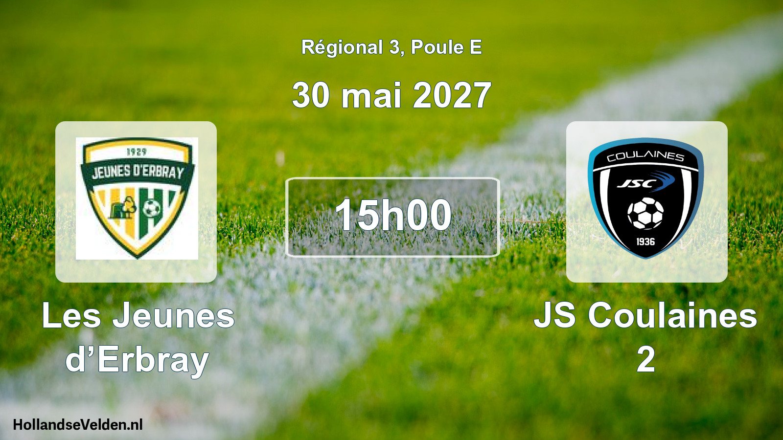 Scheduled Match: Les Jeunes d’Erbray - JS Coulaines 2 (30 May 2027)