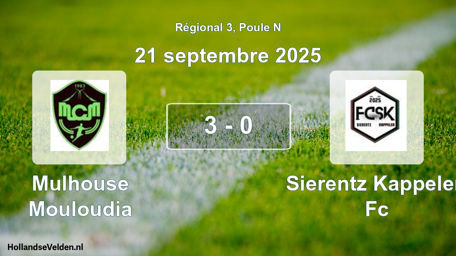 Total number of matches played: Mulhouse Mouloudia - Sierentz Kappelen Fc 3 - 0 (21 September 2025)