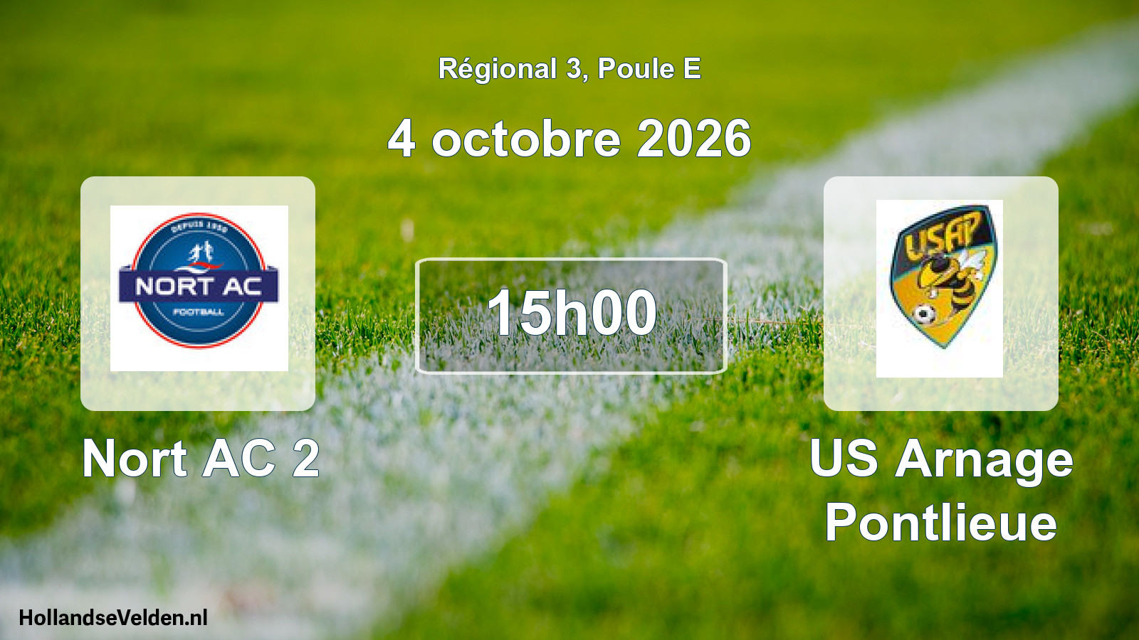 Scheduled Match: Nort AC 2 - US Arnage Pontlieue (4 October 2026)