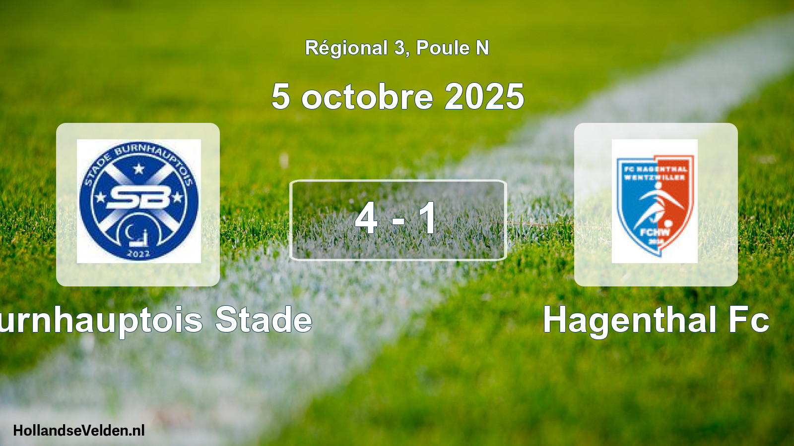 Gespeelde wedstrijd: Burnhauptois Stade - Hagenthal Fc 4 - 1 (5 octobre 2025)