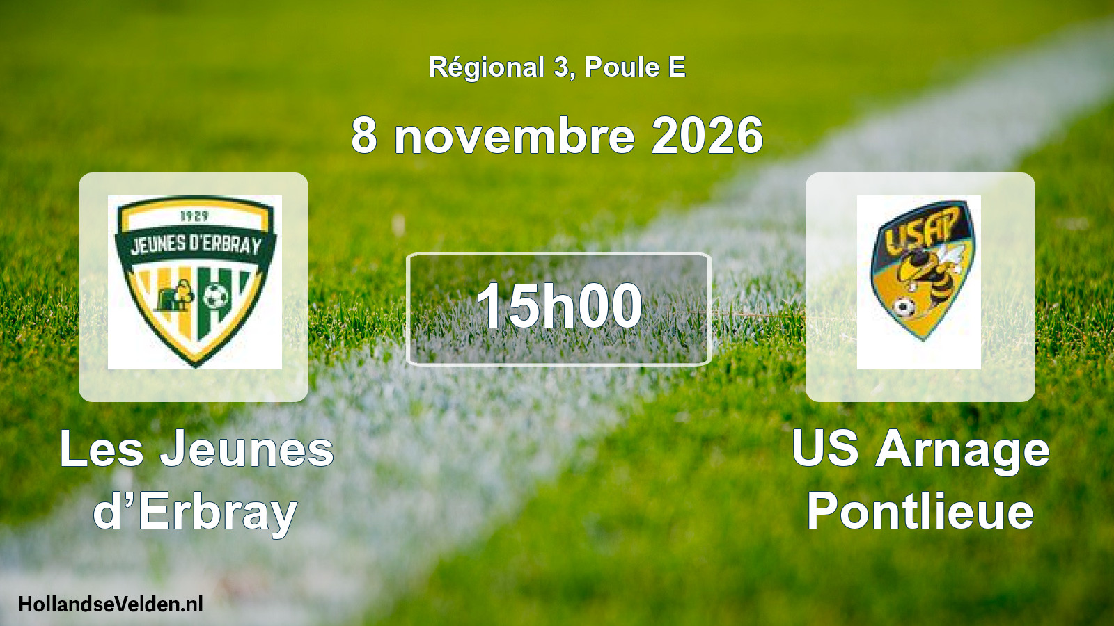 Scheduled Match: Les Jeunes d’Erbray - US Arnage Pontlieue (8 November 2026)