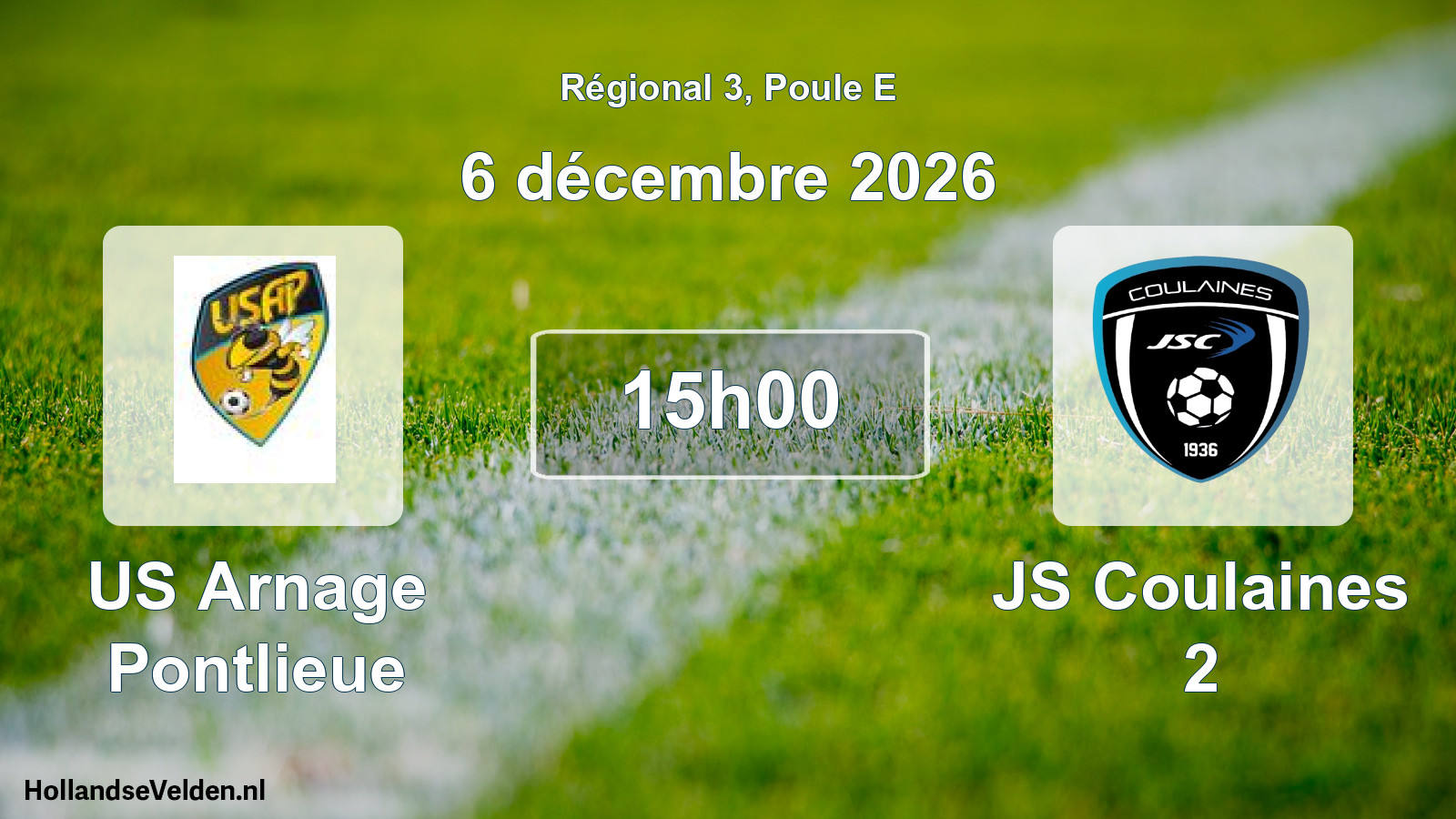 Scheduled Match: US Arnage Pontlieue - JS Coulaines 2 (6 December 2026)