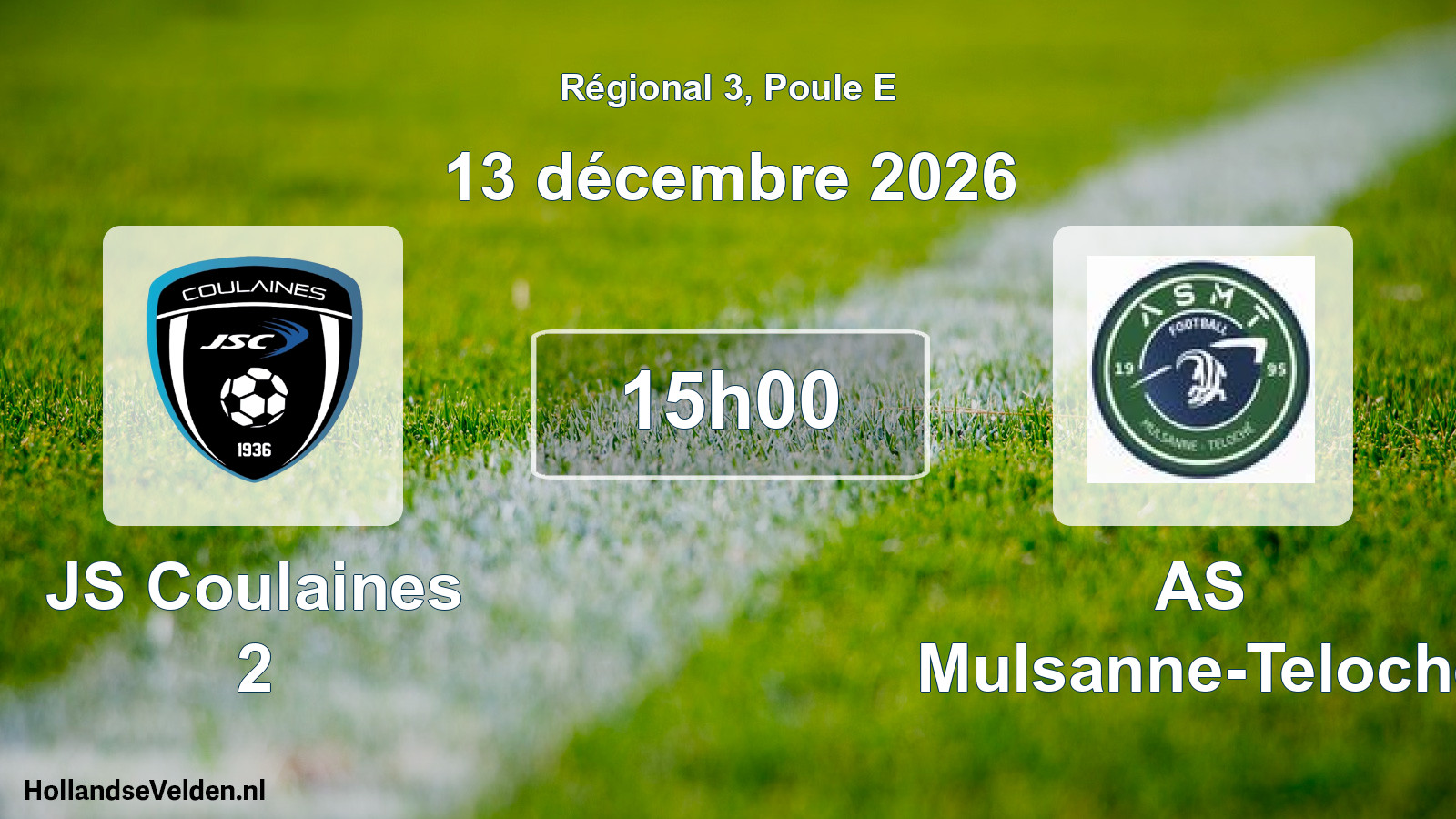 Scheduled Match: JS Coulaines 2 - AS Mulsanne-Teloché (13 December 2026)