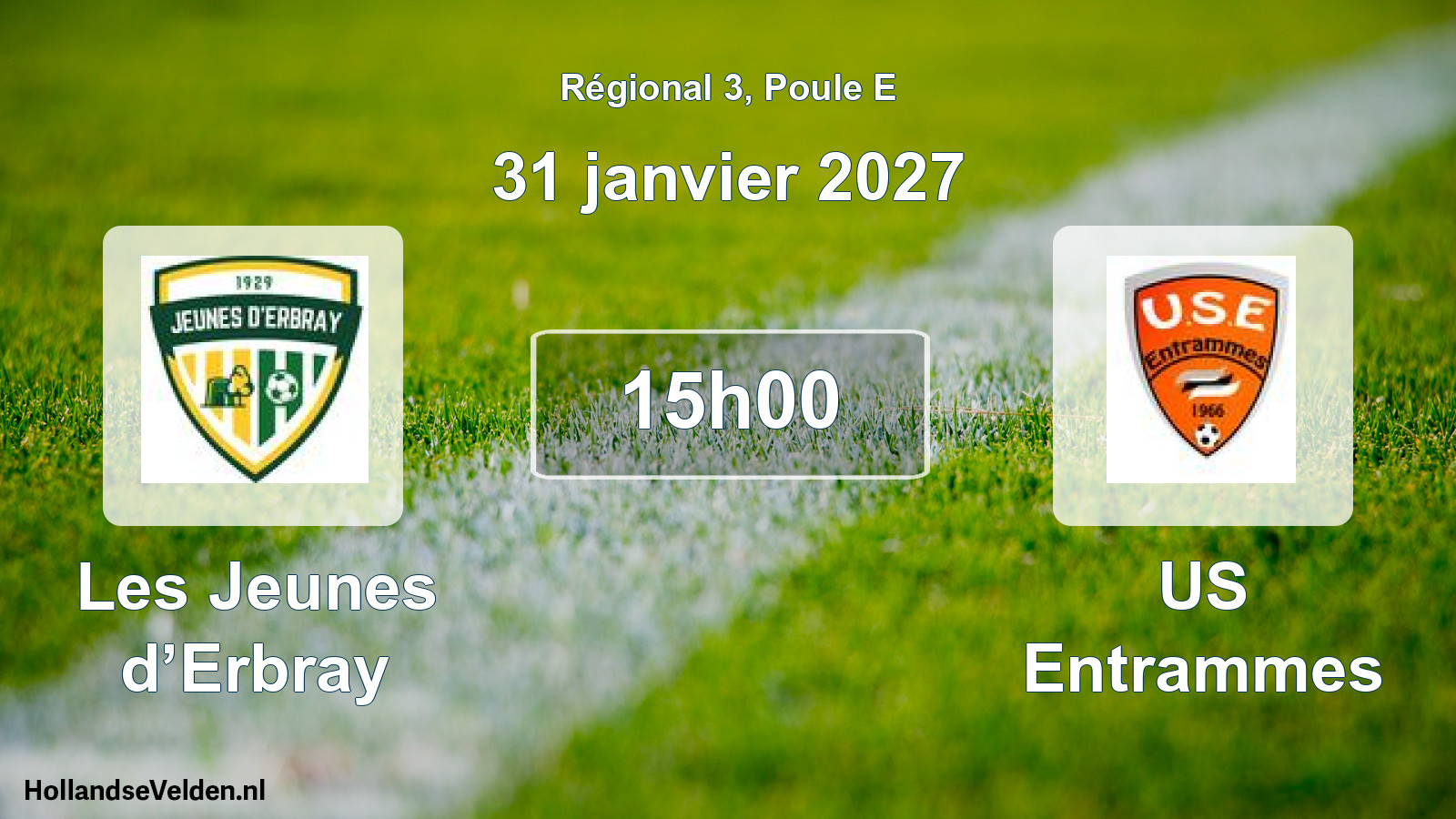 Match programmé: Les Jeunes d’Erbray - US Entrammes (31 janvier 2027)