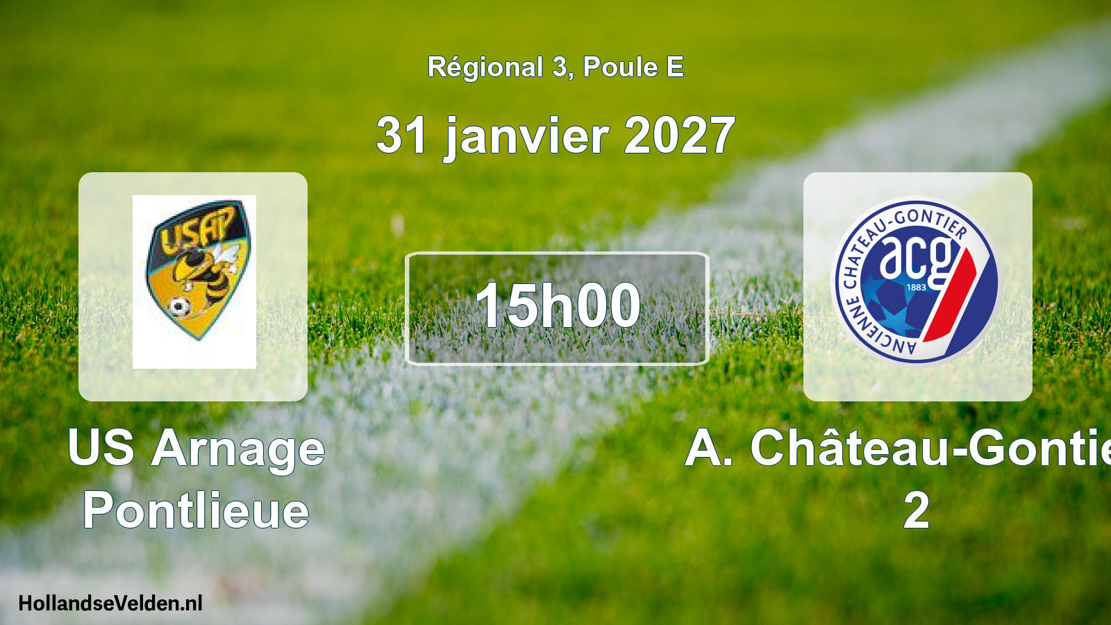 Scheduled Match: US Arnage Pontlieue - A. Château-Gontier 2 (31 January 2027)