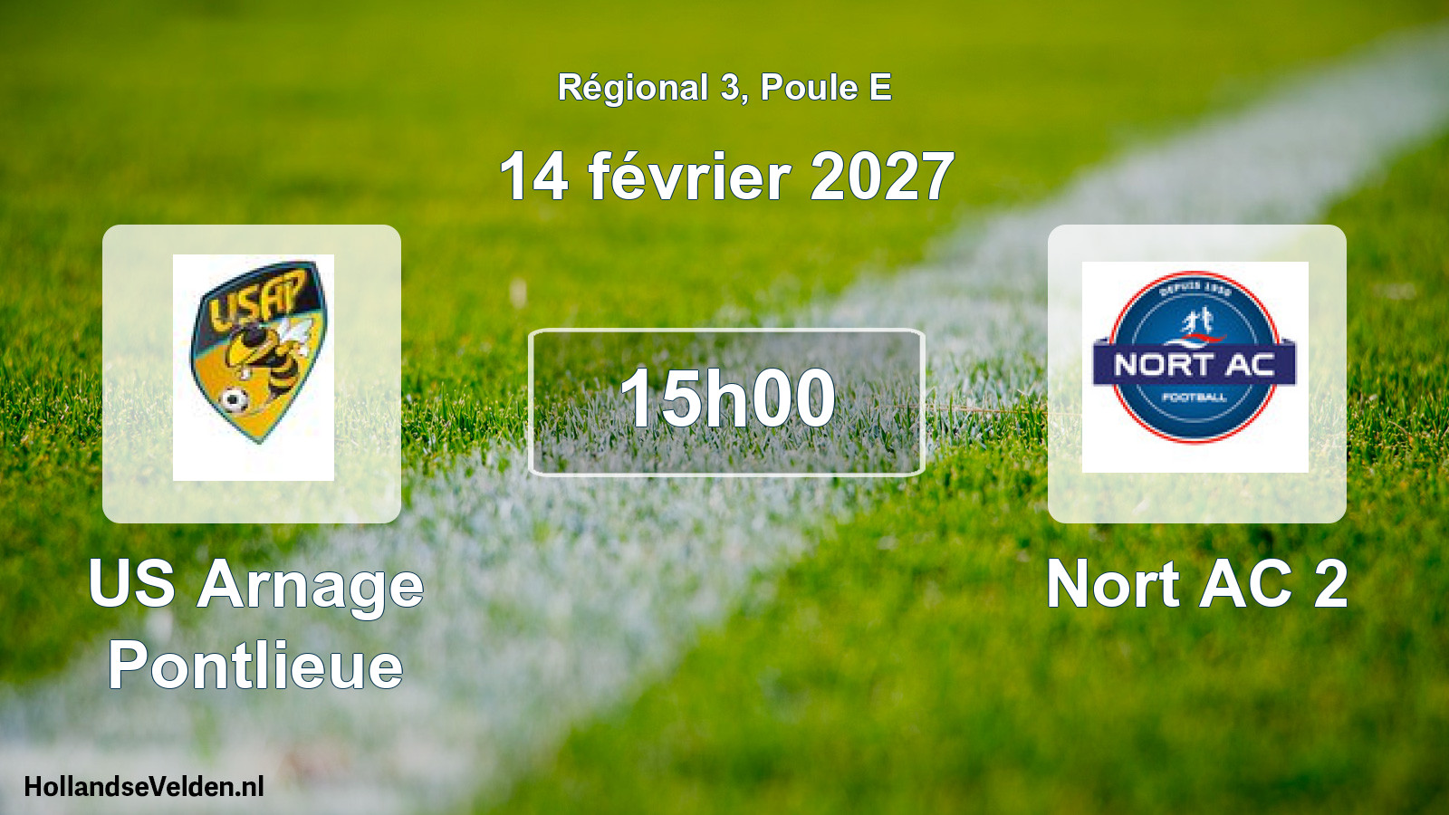 Match programmé: US Arnage Pontlieue - Nort AC 2 (14 février 2027)