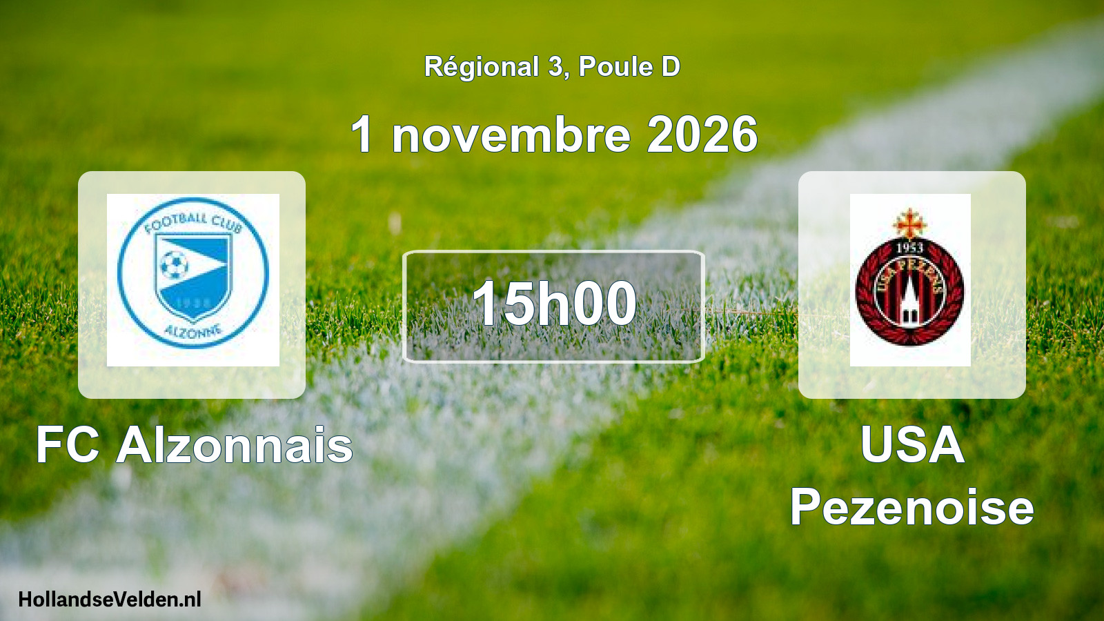 Match programmé: FC Alzonnais - USA Pezenoise (1 novembre 2026)