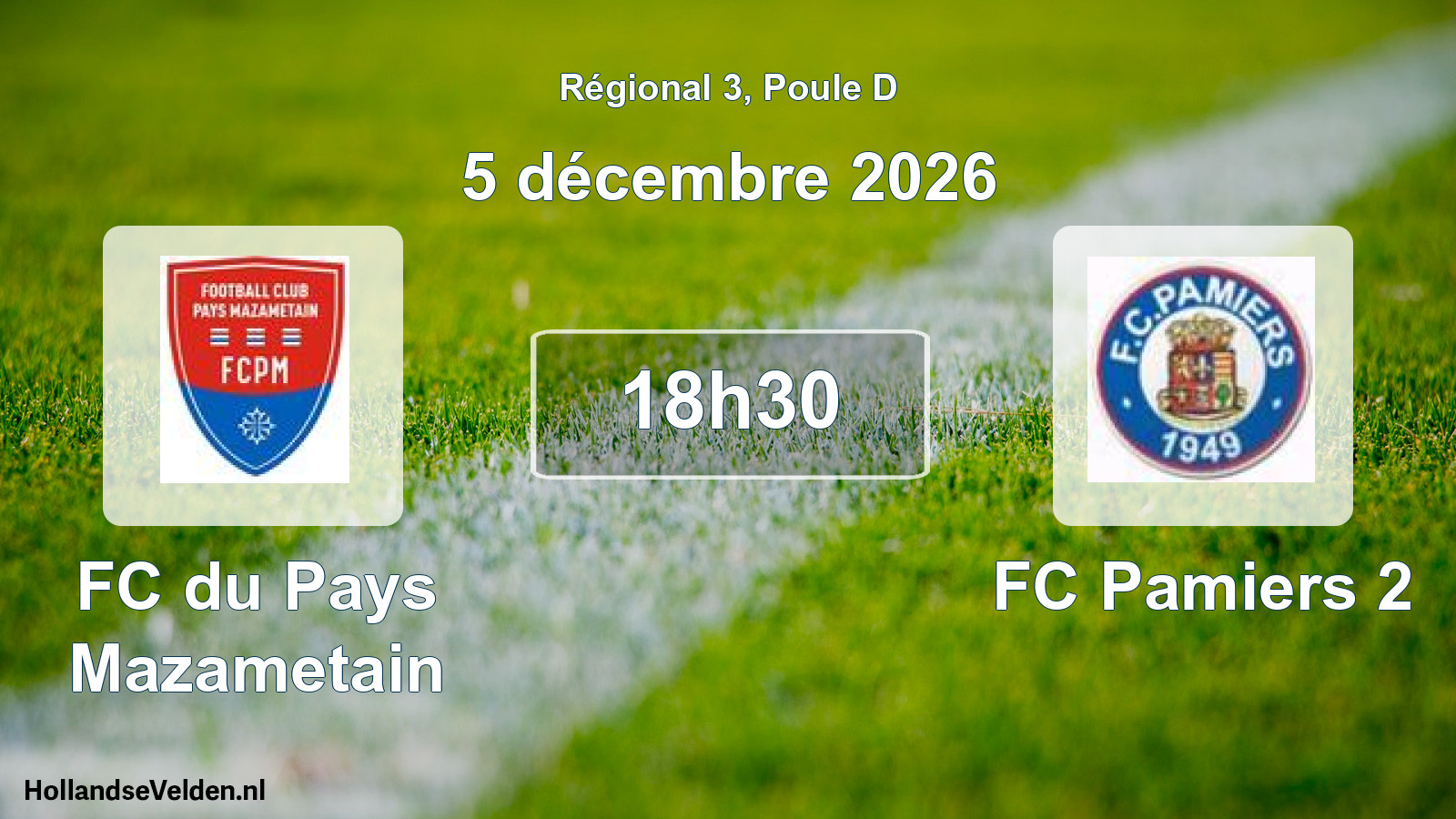 Scheduled Match: FC du Pays Mazametain - FC Pamiers 2 (5 December 2026)