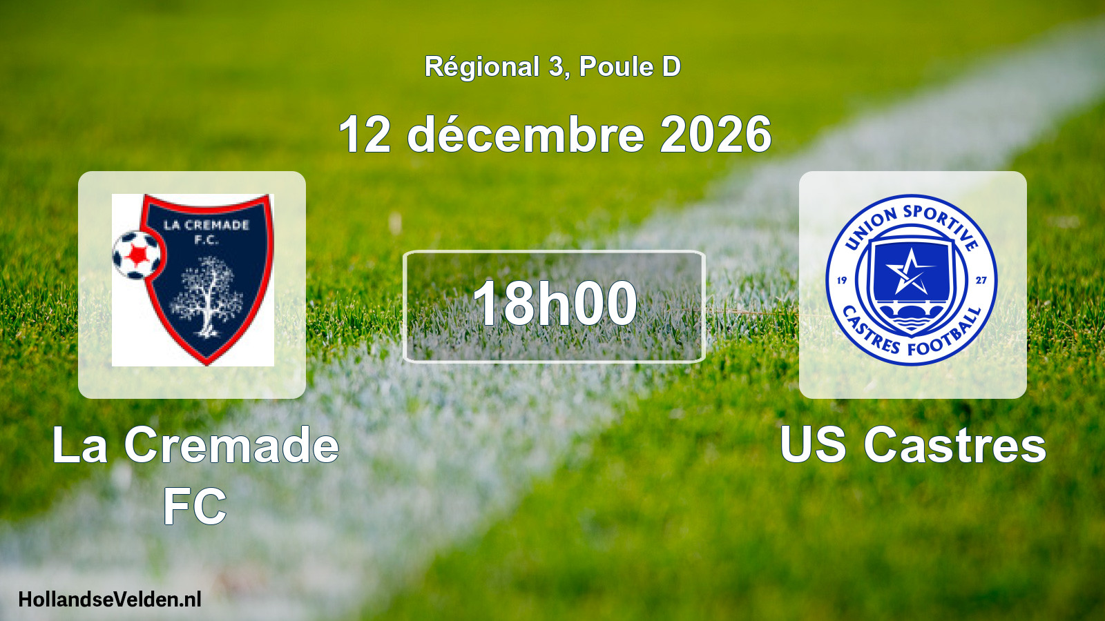 Match programmé: La Cremade FC - US Castres (12 décembre 2026)