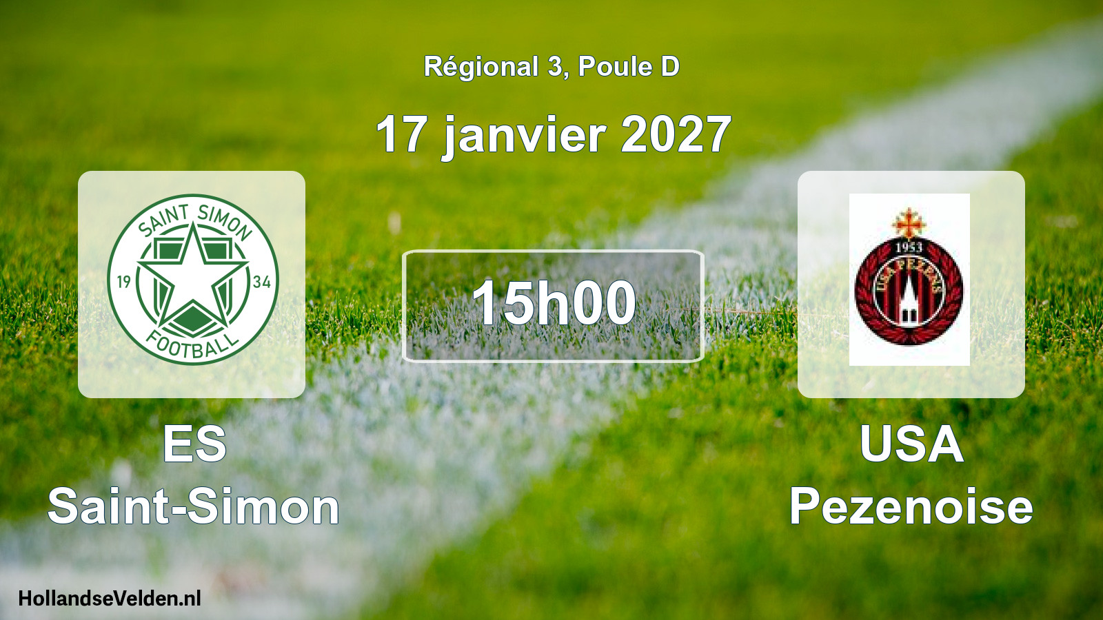 Match programmé: ES Saint-Simon - USA Pezenoise (17 janvier 2027)
