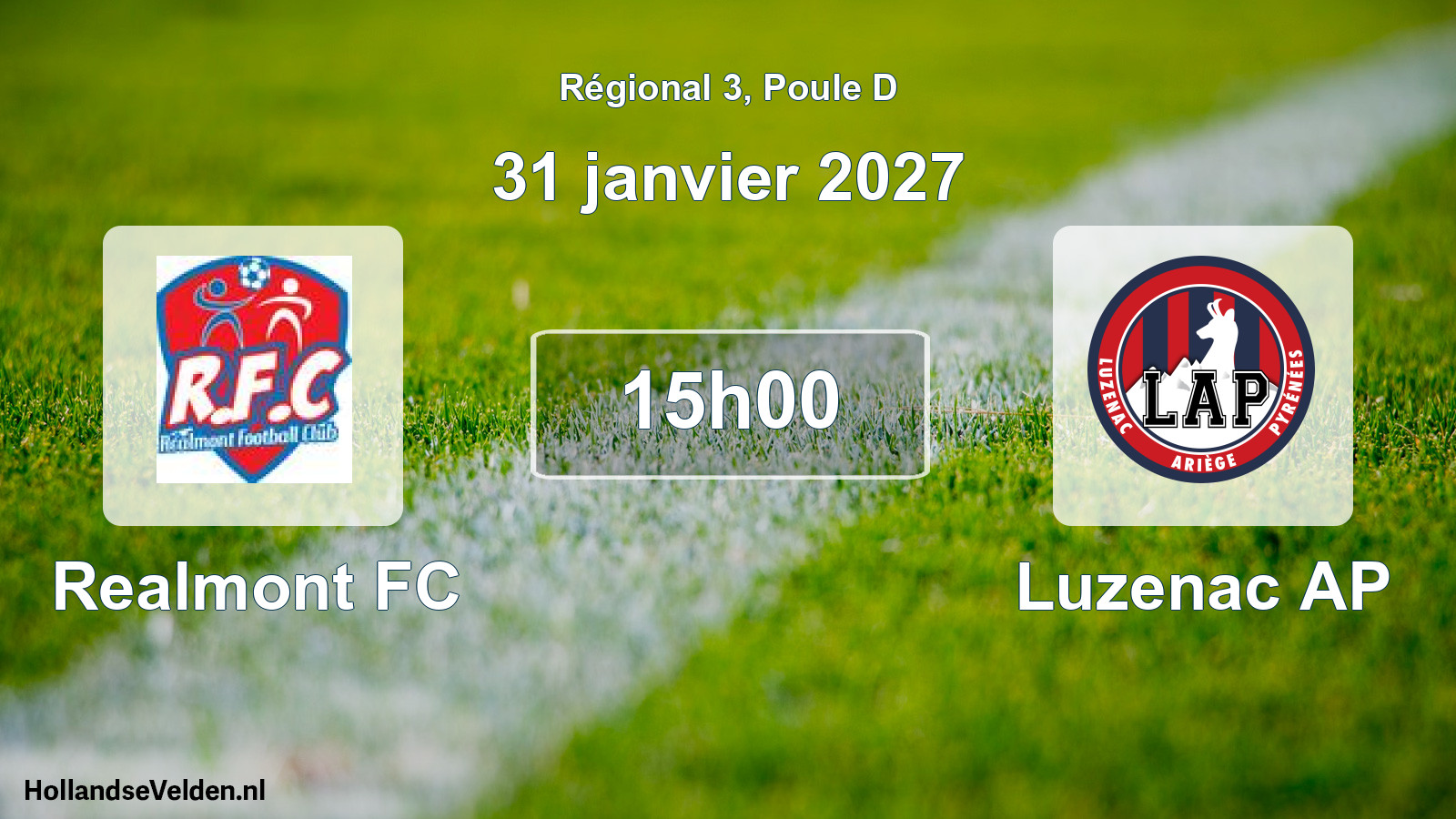 Match programmé: Realmont FC - Luzenac AP (31 janvier 2027)