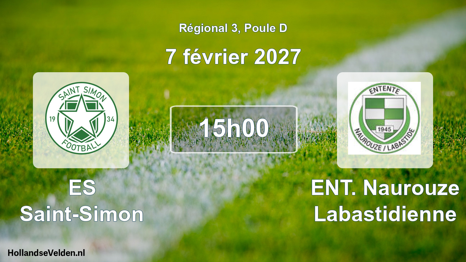 Match programmé: ES Saint-Simon - ENT. Naurouze Labastidienne (7 février 2027)