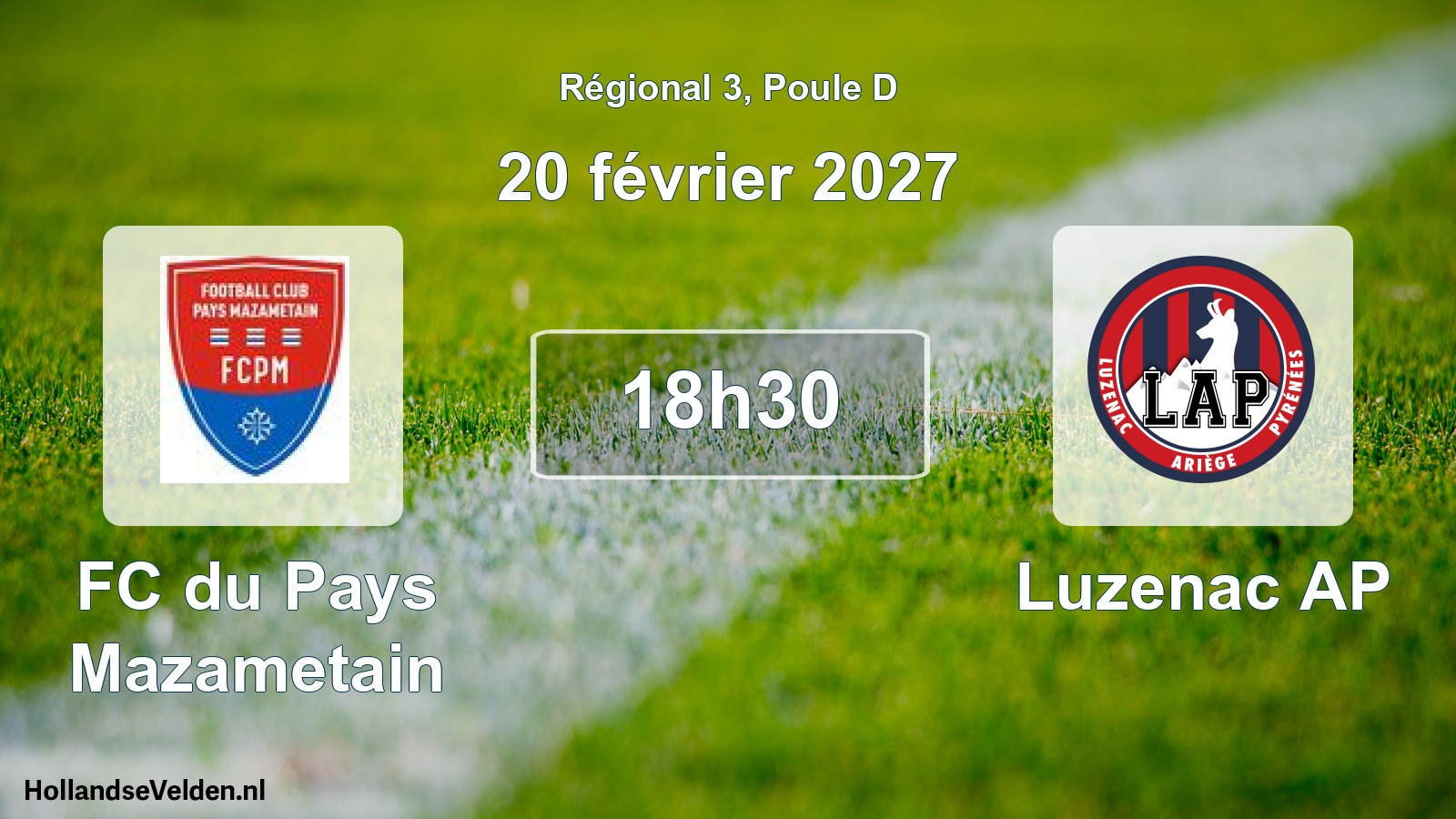 Match programmé: FC du Pays Mazametain - Luzenac AP (20 février 2027)