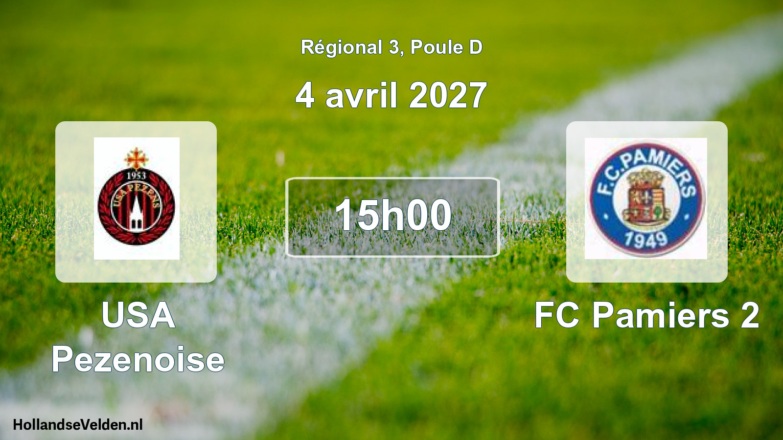 Match programmé: USA Pezenoise - FC Pamiers 2 (4 avril 2027)