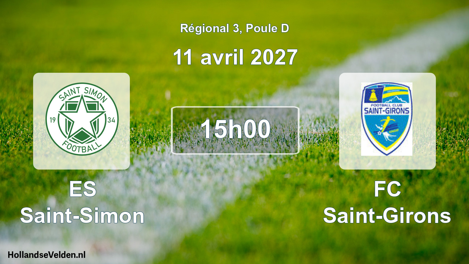 Match programmé: ES Saint-Simon - FC Saint-Girons (11 avril 2027)