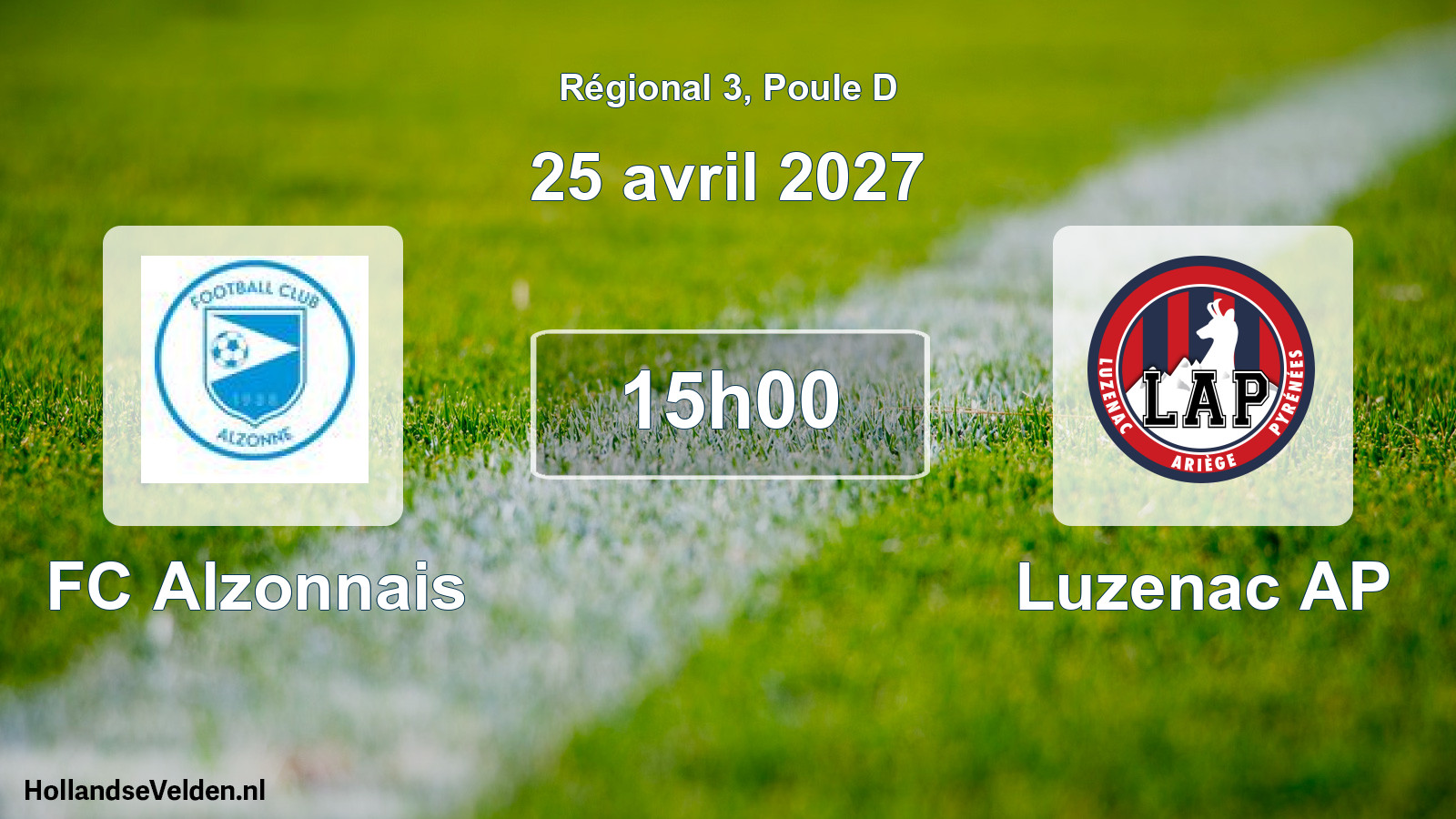Match programmé: FC Alzonnais - Luzenac AP (25 avril 2027)
