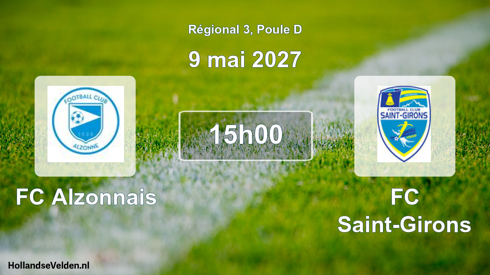 Match programmé: FC Alzonnais - FC Saint-Girons (9 mai 2027)