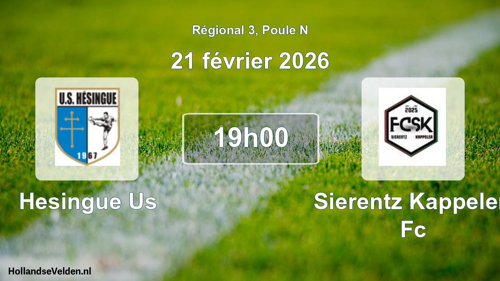Scheduled Match: Hesingue Us - Sierentz Kappelen Fc (21 February 2026)