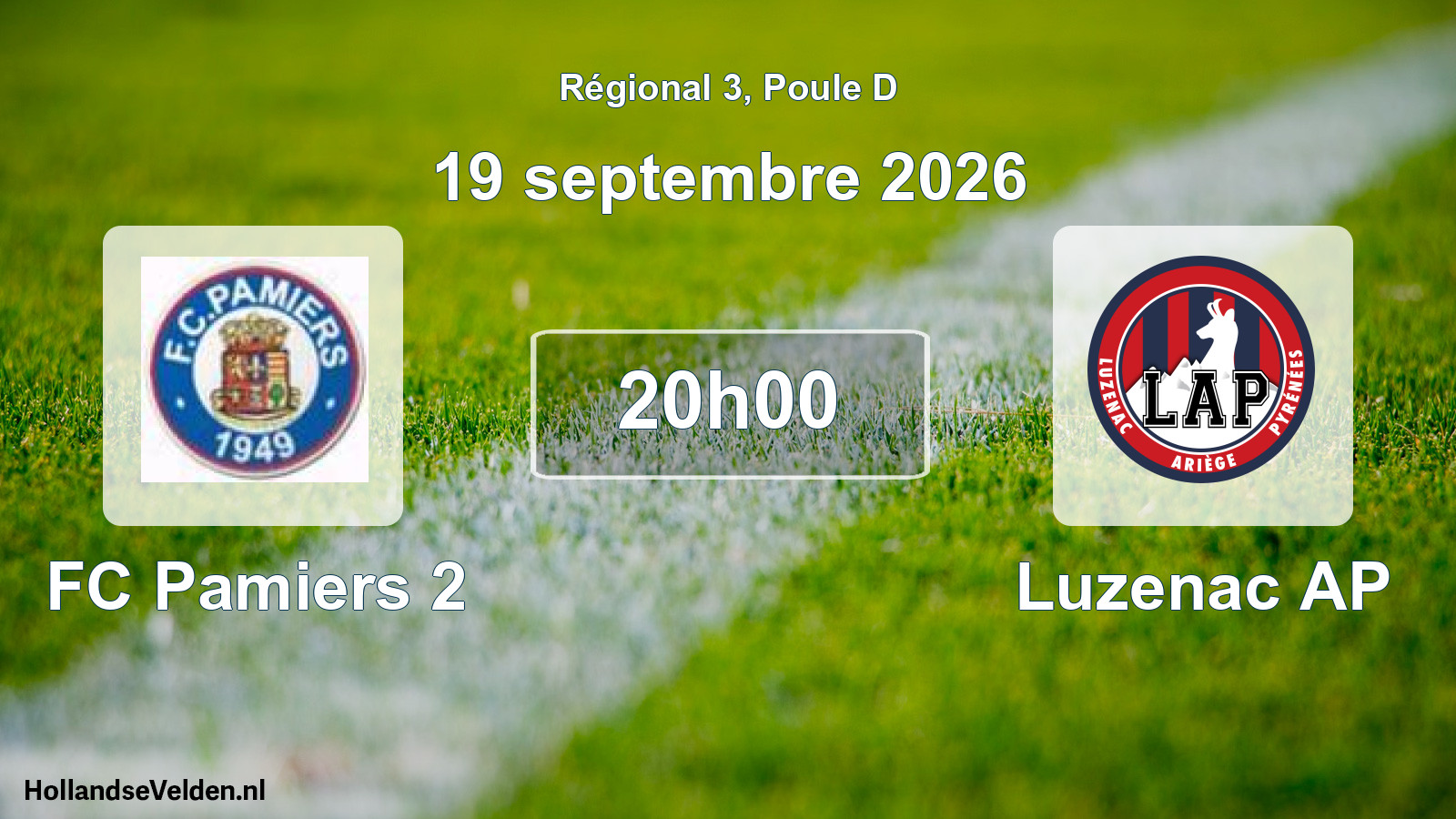 Match programmé: FC Pamiers 2 - Luzenac AP (19 septembre 2026)
