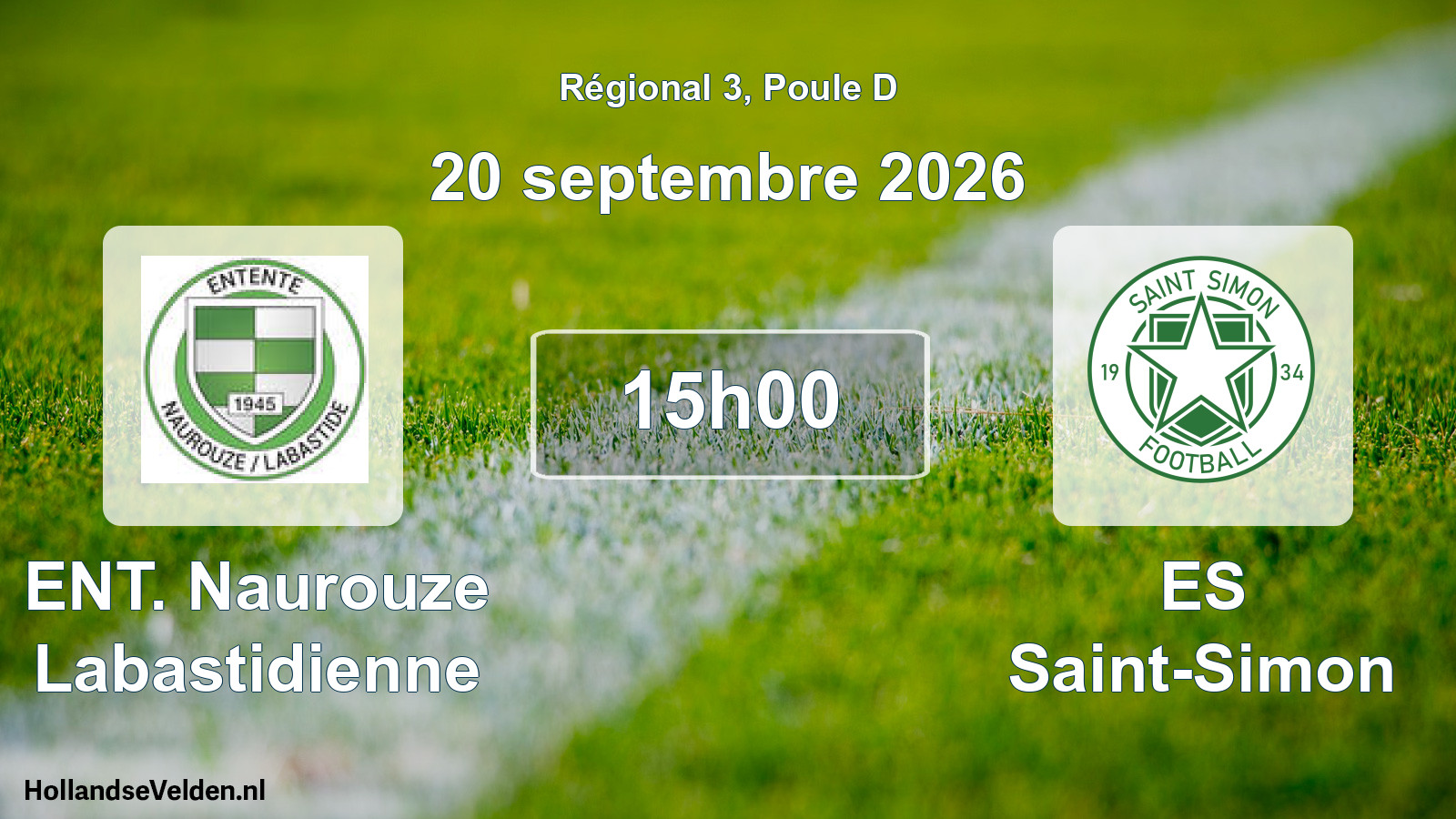 Match programmé: ENT. Naurouze Labastidienne - ES Saint-Simon (20 septembre 2026)