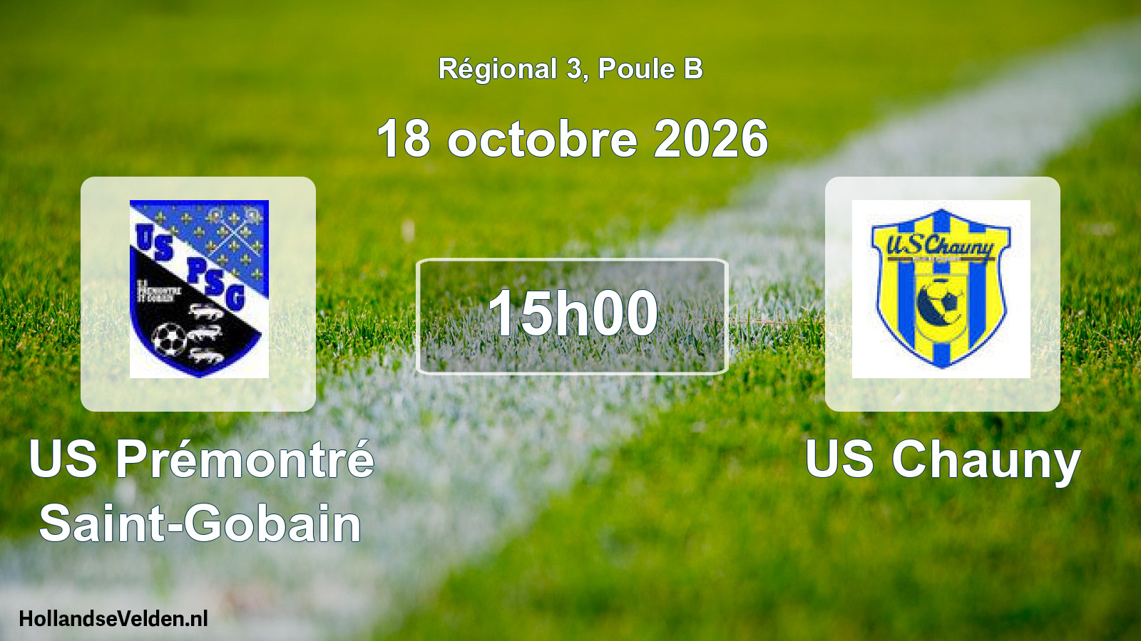 Scheduled Match: US Prémontré Saint-Gobain - US Chauny (18 October 2026)